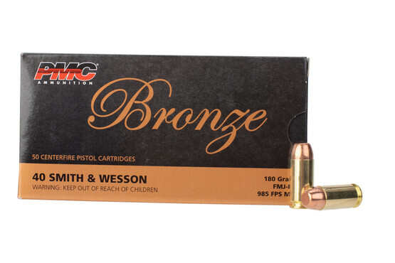 PMC Bronze 40 S&W ammo features a full metal jacket bullet